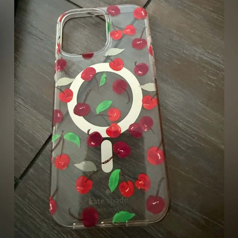 EUC iPhone 16 Pro Max Kate Spade Cherry Pattern Clear Case